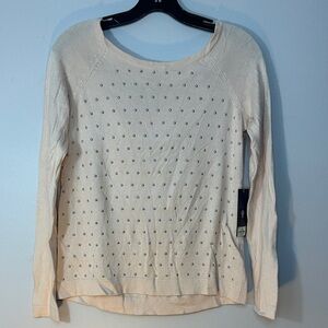 Jennifer Lopez Cream Sweater with Studded Design size S NWT